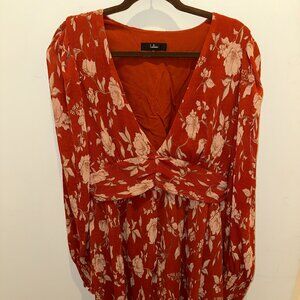 Lulus Floral Print Mini Plisse Dress
